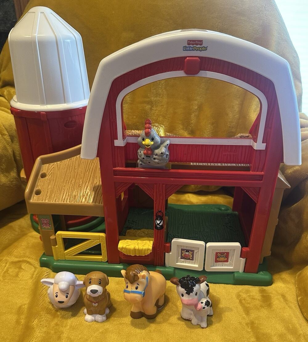 Fisher Price Little People Farm Barn 2005 w/ Sound Works - 4 Animals Kids Toys